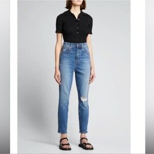 GRLFRND Piper Super High Rise Stretch Slim Crop Jeans Prospect Park NWT Sz 26